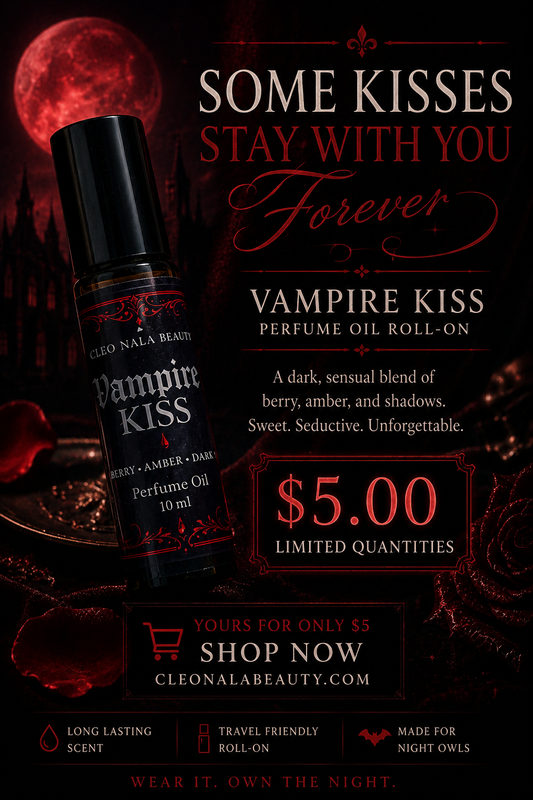 Vampire Kiss Dark Feminine Perfume Oil – Raspberry Amber Musk (10mL)