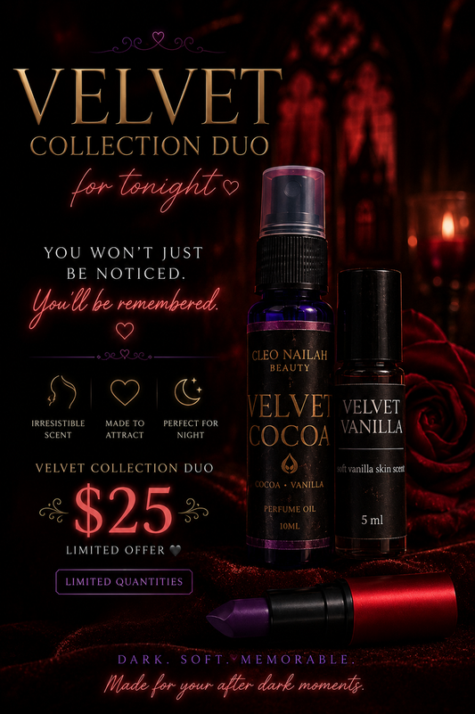 Velvet Collection Duo | Dark Feminine Perfume Duo (10ml Cocoa Velvet Spray + 5ml Vanilla Velvet Roll-On)