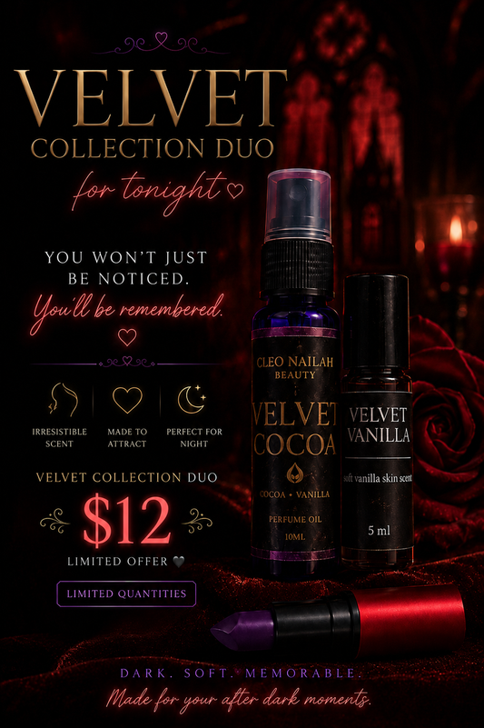 Velvet Collection Duo | Dark Feminine Perfume Duo (10ml Cocoa Velvet Spray + 5ml Vanilla Velvet Roll-On)