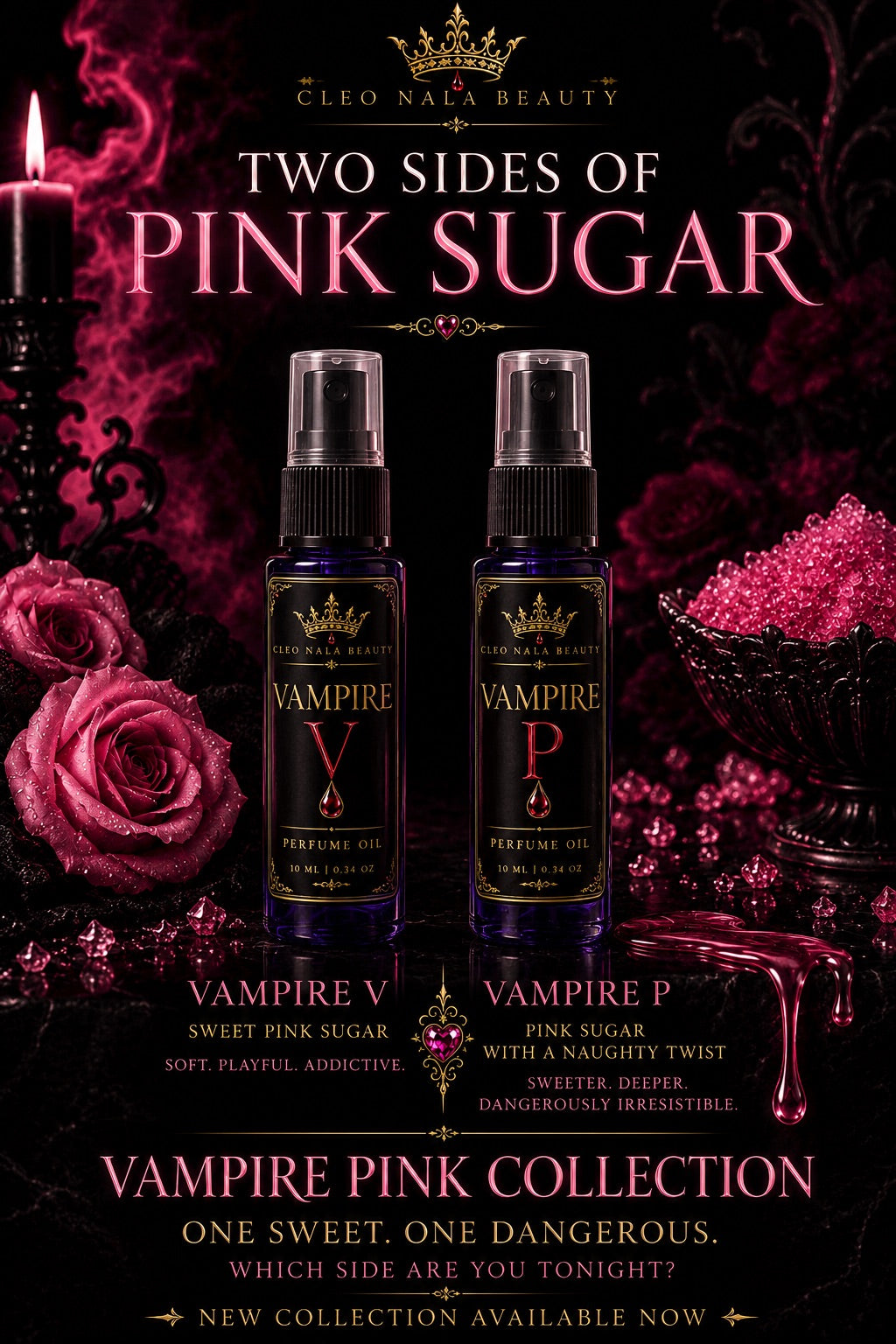 🖤 Vampire Pink Collection – Pink Sugar Perfume Oil Duo (2 x 10ml)