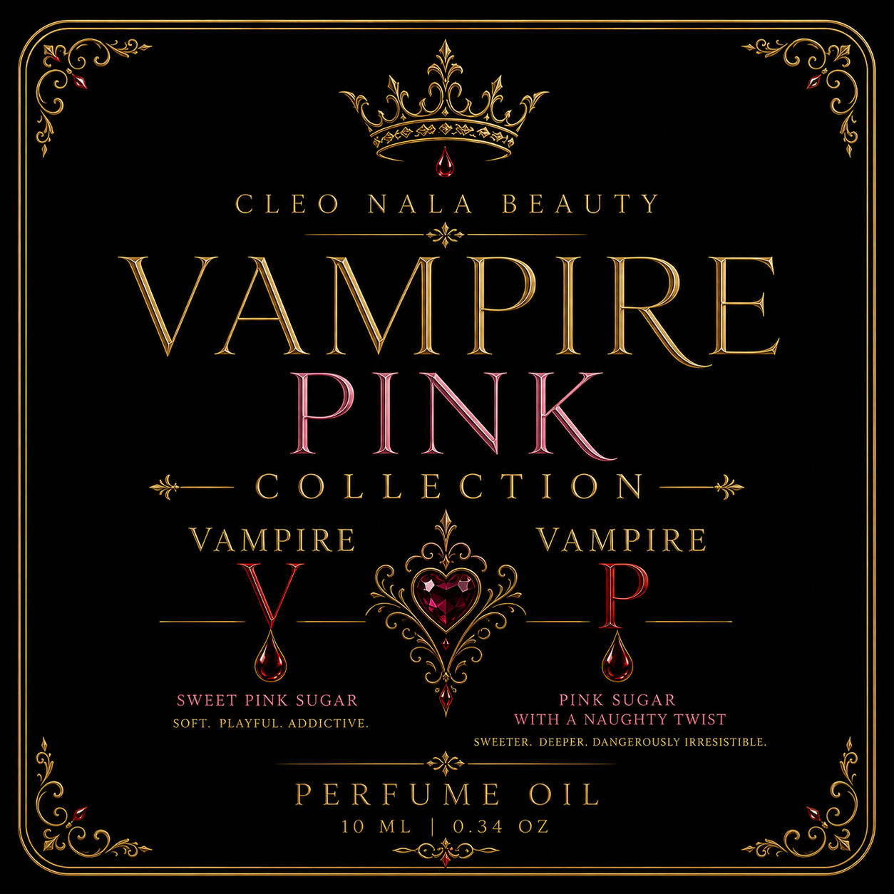 🖤 Vampire Pink Collection – Pink Sugar Perfume Oil Duo (10ml)